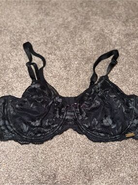 Adore Me Floral Lace Underwire Bra in Black